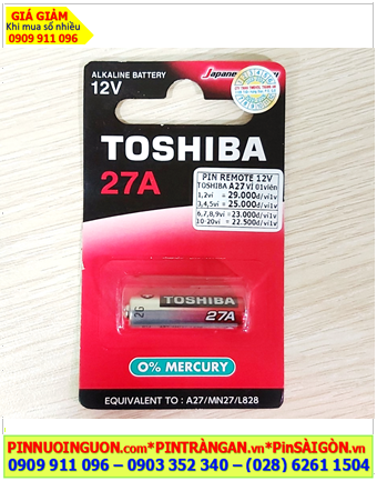 Toshiba A27; Pin Remote 12v; Pin 12v; Pin Toshiba A27 (27A,A27S,27AE) Alkaline chính hãng (Loại Vỉ 1 viên)